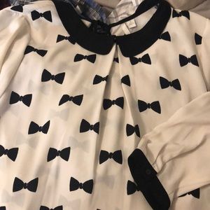 Lauren Conrad bow blouse Peter Pan collar xl